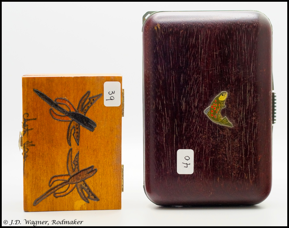 Fine collection of Folk Art Wood Fly Boxes, J.D. Wagner, Agent