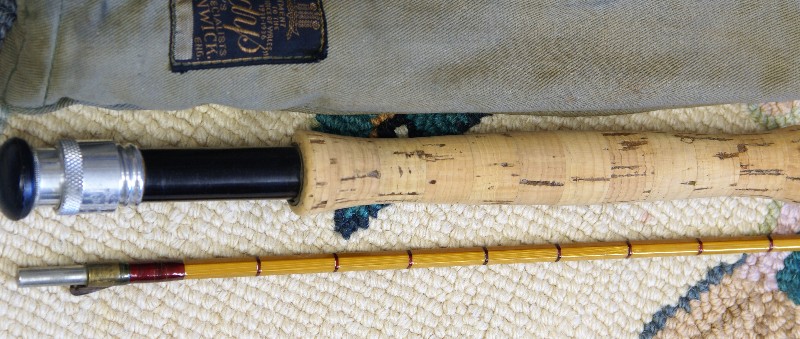 Vintage Hardy bamboo rod, J.D. Wagner, Agent