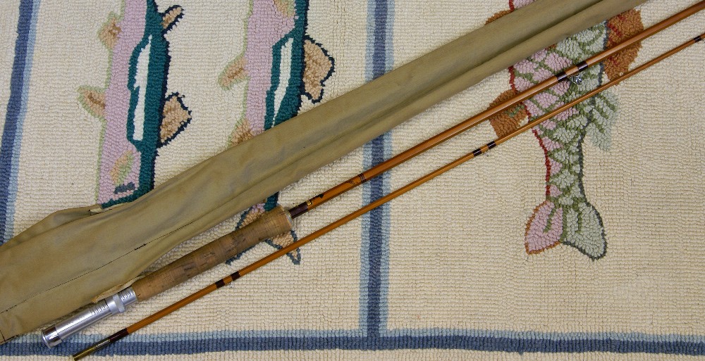 Vintage Sharpes Scottie bamboo rod, J.D. Wagner, Agent