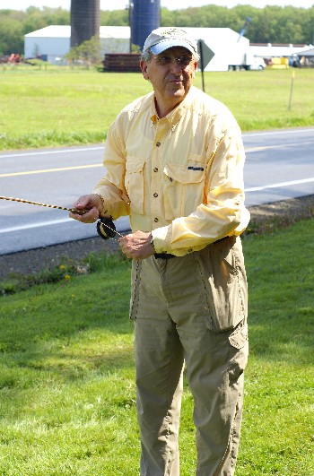 Ted casting a Wagner rod.