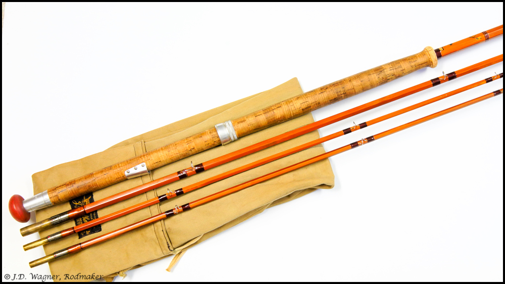 Vintage Sharpes salmon rod, J.D. Wagner, Agent