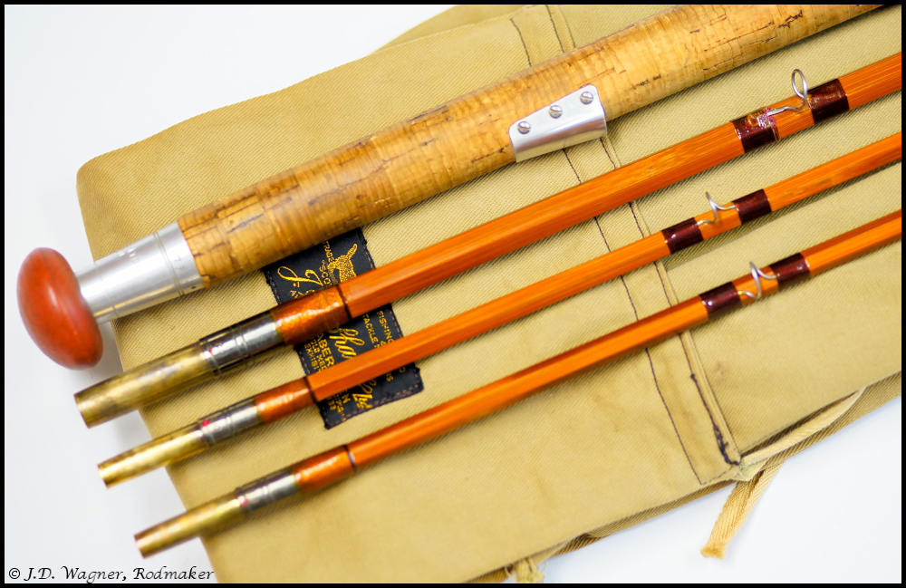 Vintage Sharpes salmon rod, J.D. Wagner, Agent