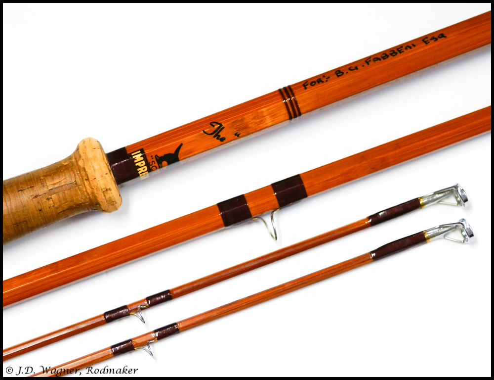 Vintage Sharpes salmon rod, J.D. Wagner, Agent
