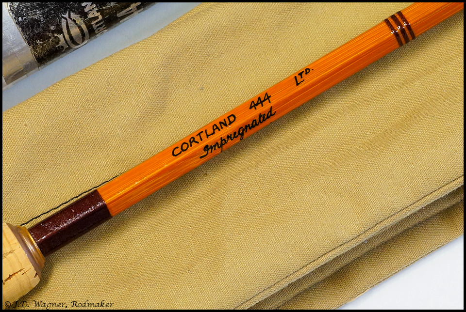 Vintage Cortland 444 cane rod, J.D. Wagner, Agent