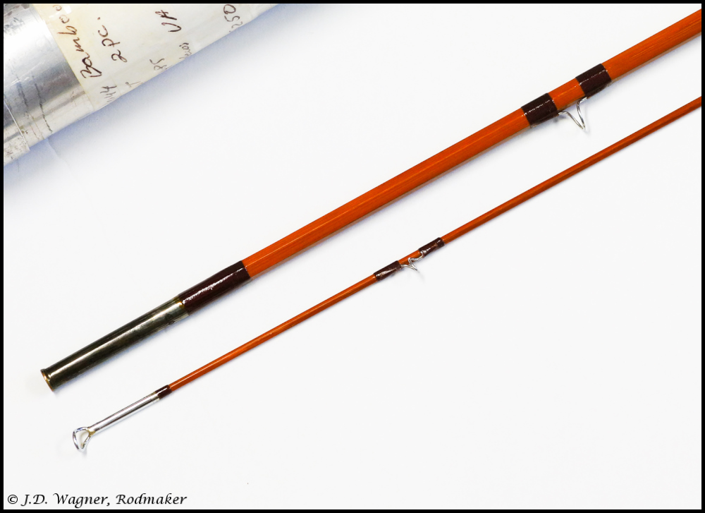 Vintage Cortland 444 cane rod, J.D. Wagner, Agent