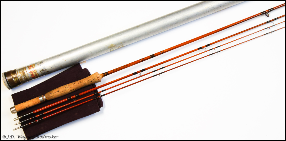 Vintage Amherst Bamboo rod, J.D. Wagner, agent