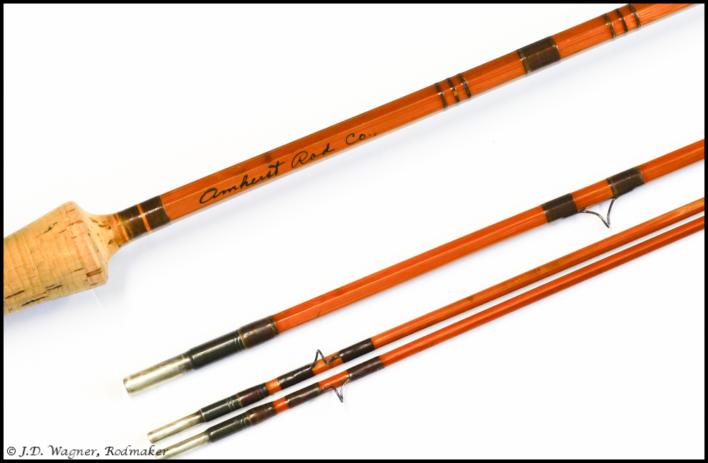 Vintage Amherst Bamboo rod, J.D. Wagner, agent