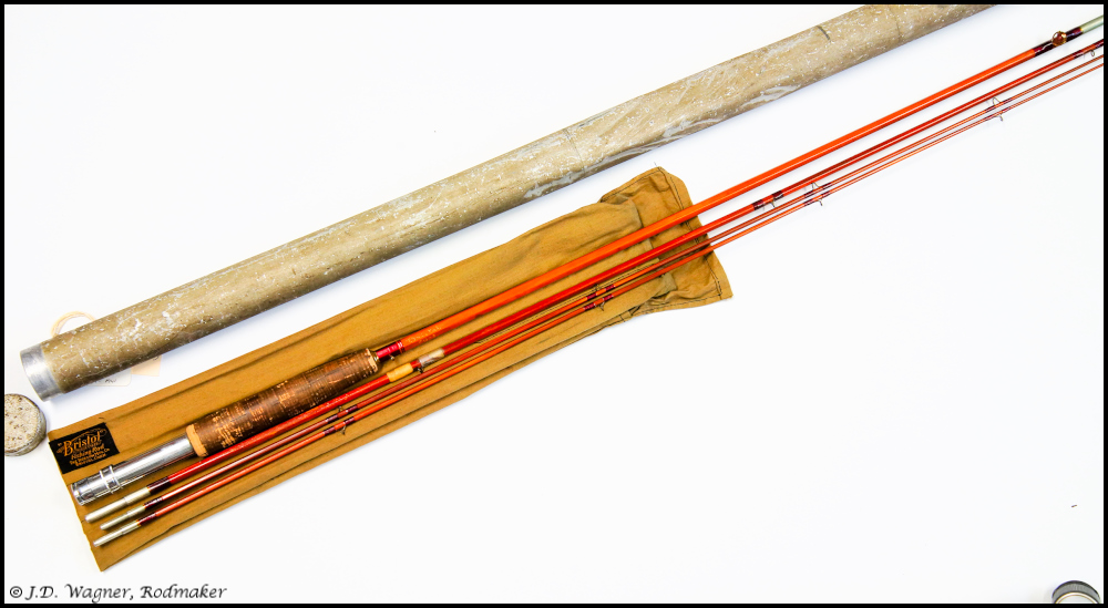 Vintage Bristol Cane Rod, J.D. Wagner, Agent