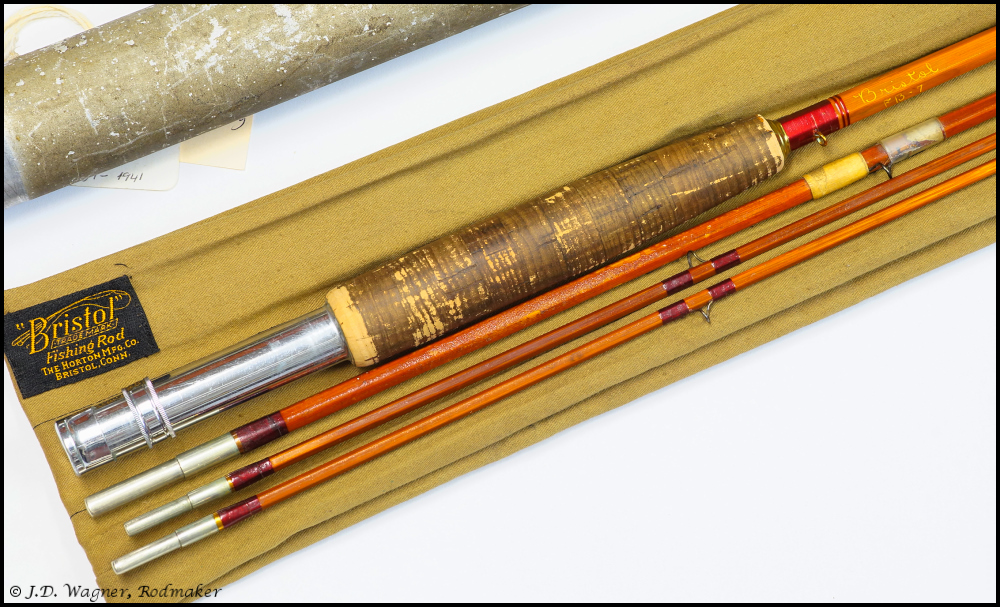 Vintage Bristol Cane Rod, J.D. Wagner, Agent