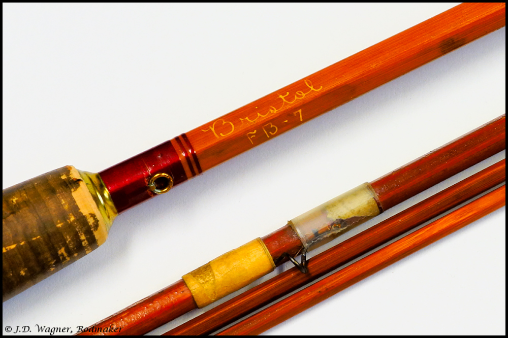 Vintage Bristol Cane Rod, J.D. Wagner, Agent